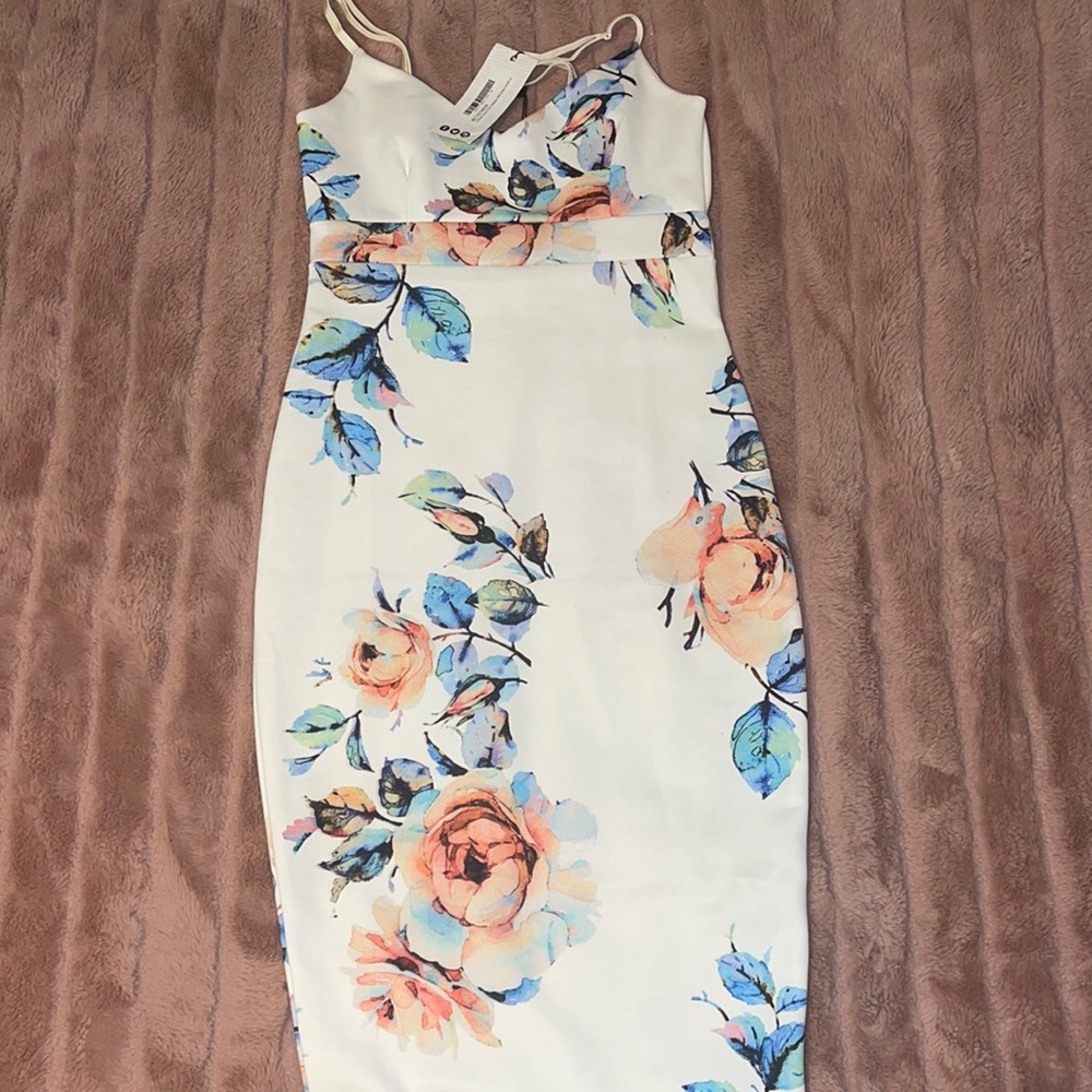 Floral print midi dress